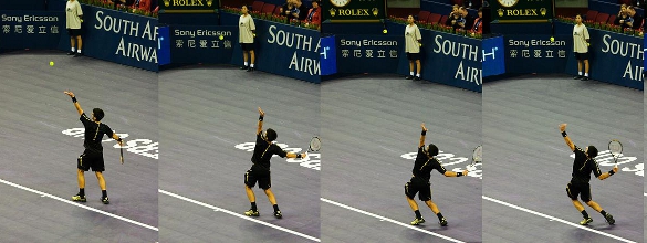 Djokovic serve in motion