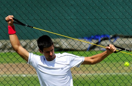 Djokovic training