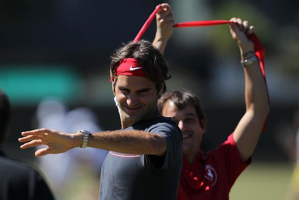 Federer training