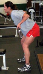 Dumbbell bent over rows for tennis strength