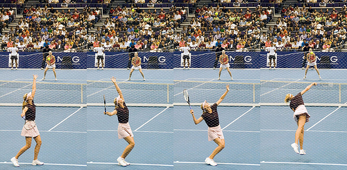 Sharipova flat tennis serve example