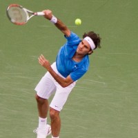 Spin serve from Federer