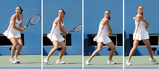 Two handed backhand topspin